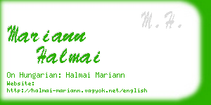 mariann halmai business card